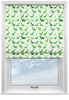 Dino Land, Lush Green - Roman Blind